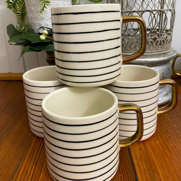 Thyme & Table Other - New Thyme & Table Mugs Set of 4 Lines New